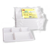 Dina Deluxe 5 Compartment Square Plastic Dinner Plates (50 Pack)